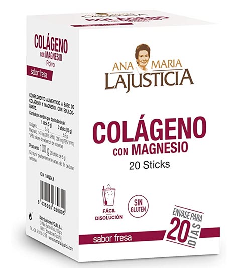 Ana Maria Lajusticia - Colágeno con magnesio – 20 sticks de 5g (sabor fresa)